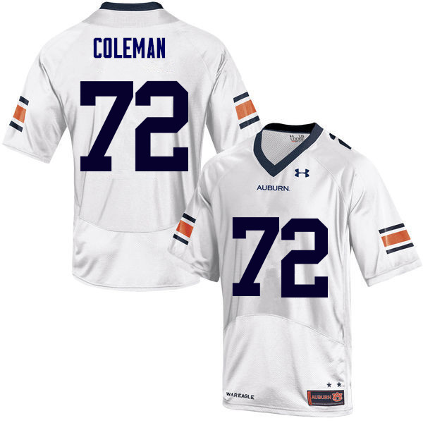 Men Auburn Tigers #72 Shon Coleman College Football Jerseys Sale-White - Click Image to Close